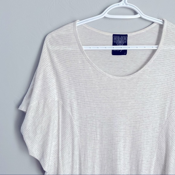 BAYO White Sheer Blouse Stripes - Picture 2 of 9